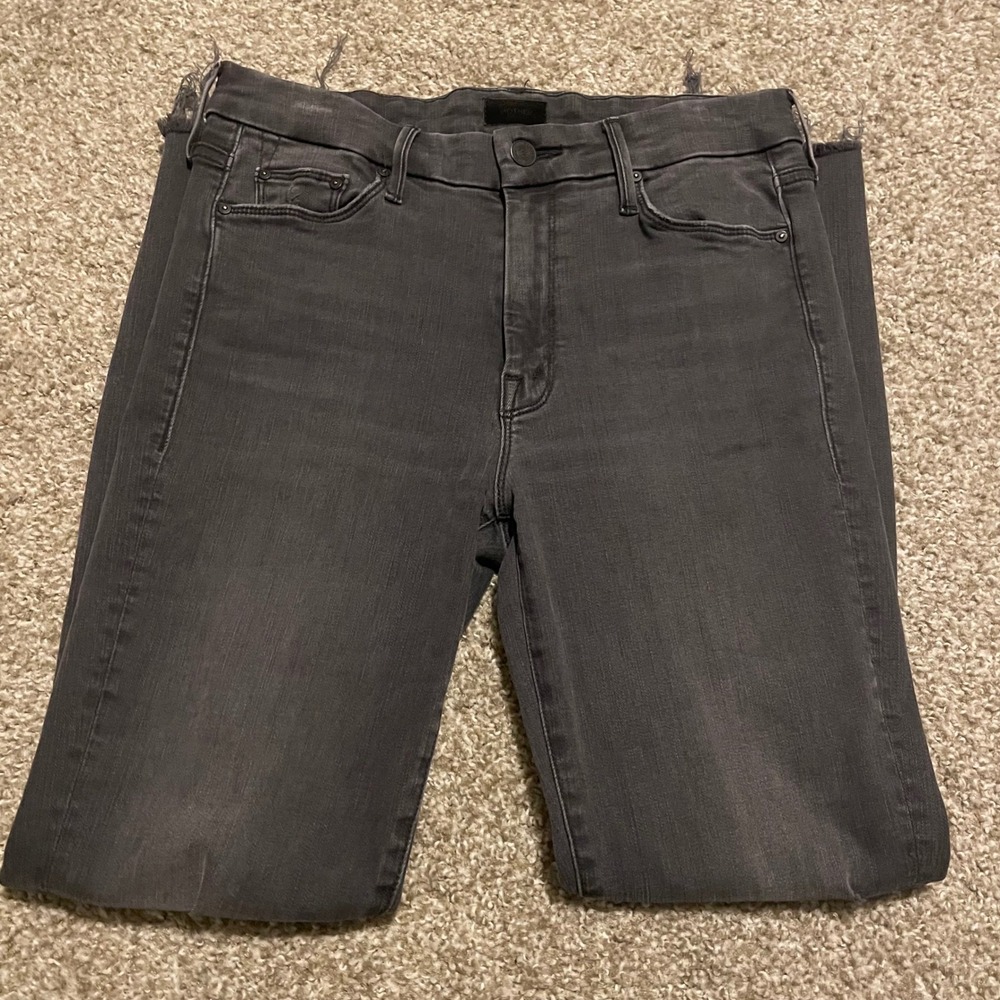 Mother jeans The Looker Ankle Fray 28 Burning Out Lanterns black skinny casual